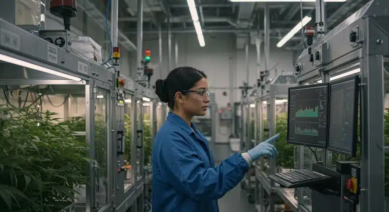 Laboratorio de cannabis utilizando marcadores SNPs para identificar cepas, analizar variabilidad genética y verificar autenticidad y estabilidad de diferentes variedades.