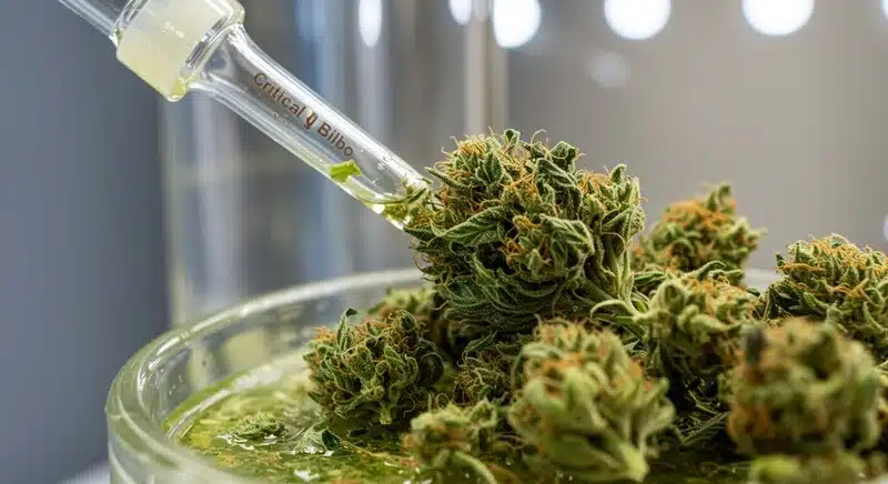 Cogollos de Critical Widow con extracción de resina.