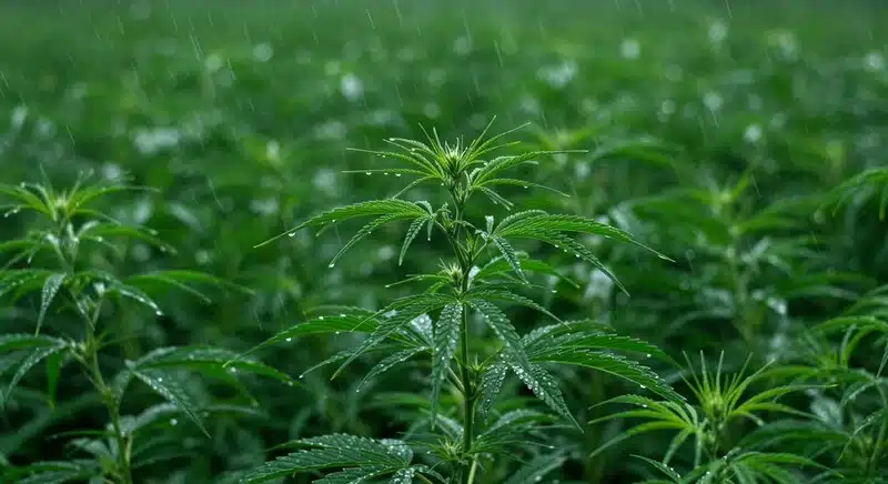 Cultivo de cannabis utilizado en selección genética con marcadores moleculares.