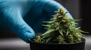 Flor de cannabis utilizada para analizar la huella genética.