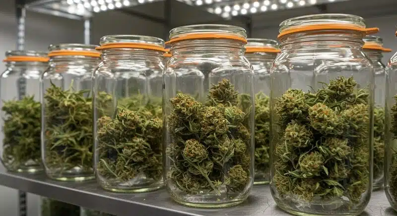 Conservación de flores de cannabis y degradación de cannabinoides.