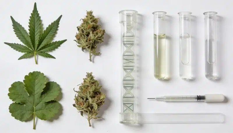 Análisis de códigos de barras genéticos para clasificar cannabis.