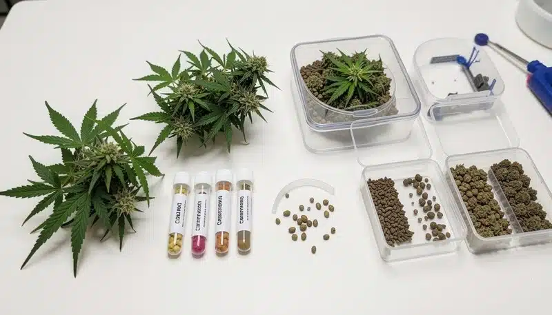 Identificación de variedades de cannabis mediante análisis de ADN.
