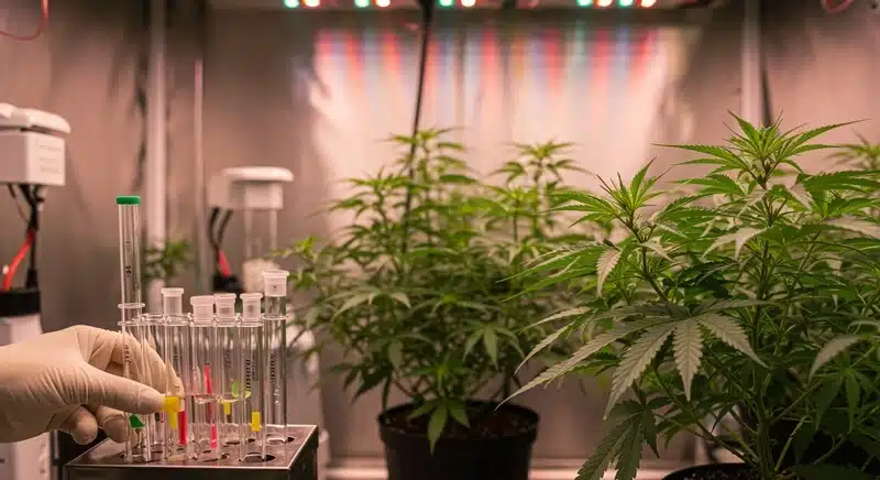 Pruebas de marcadores SSR en plantas de cannabis interior.