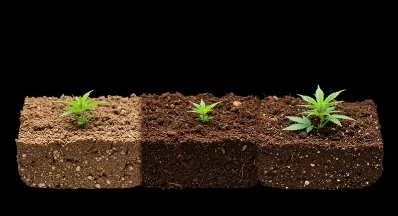 Comparación de sustratos para cultivo de Exodus Cheese x Blue Head Band en etapa inicial de crecimiento.