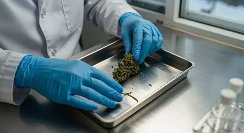 Evaluación de muestras de cannabis para pruebas genéticas fiables.