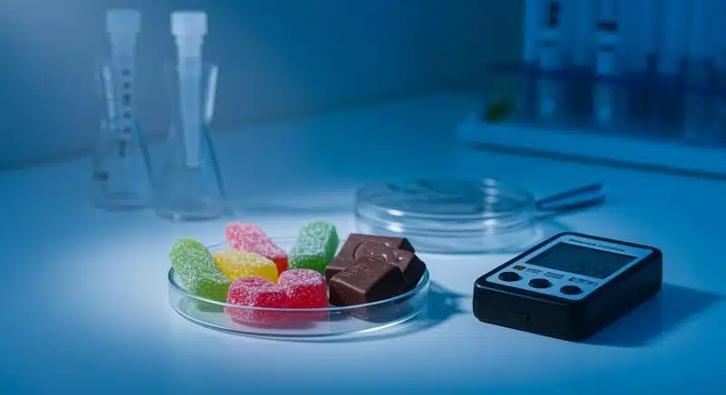 Estabilidad de los cannabinoides en comestibles de cannabis como gummies y chocolate durante el almacenamiento.