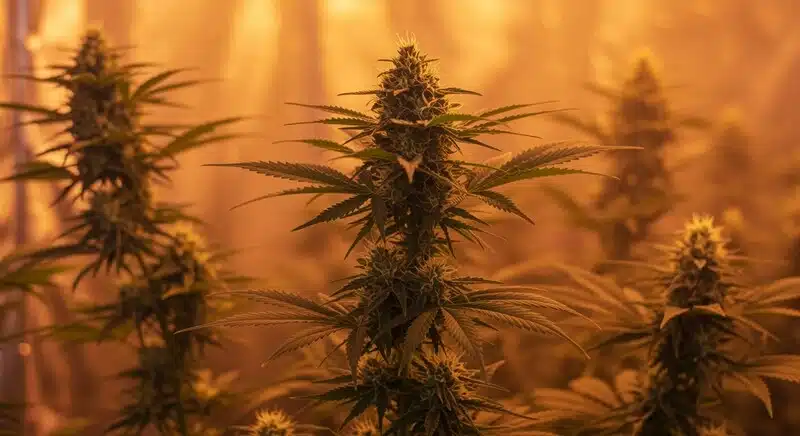 Cultivo interior de Grapefruit durante la fase de floración, excelente producción de flores resinosas y una estructura equilibrada.