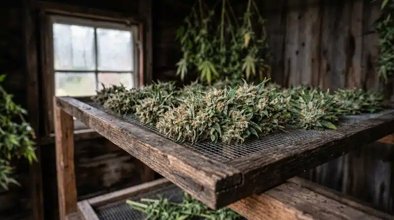 El proceso de secado del cannabis requiere controlar la humedad y la ventilación para prevenir el crecimiento de Aspergillus.