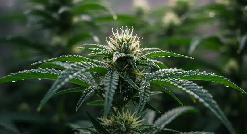 Uso de luz UV-C para limitar el crecimiento microbiano en plantas de cannabis durante la fase de cultivo.