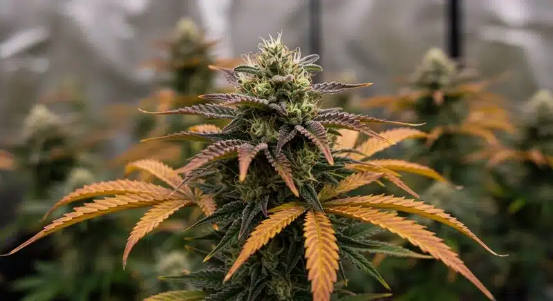 Controlar la humedad en plantas grandes de cannabis durante la floración para reducir el riesgo de hongos.