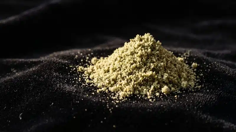 Kief de cannabis almacenado a granel y degradación de cannabinoides por exposición a la luz